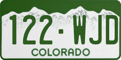 CO license plate 122WJD
