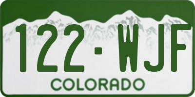 CO license plate 122WJF