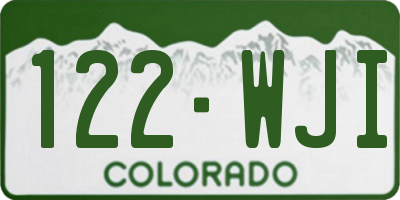 CO license plate 122WJI