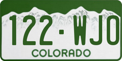 CO license plate 122WJO