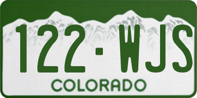 CO license plate 122WJS