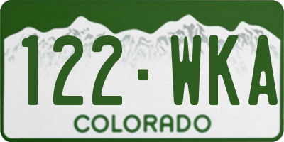 CO license plate 122WKA