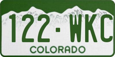 CO license plate 122WKC