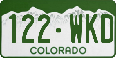 CO license plate 122WKD