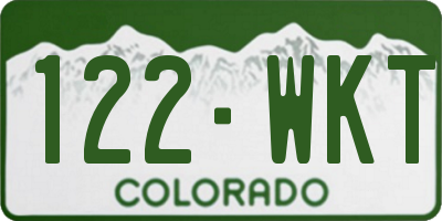CO license plate 122WKT