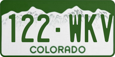 CO license plate 122WKV