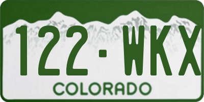 CO license plate 122WKX