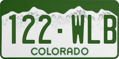 CO license plate 122WLB