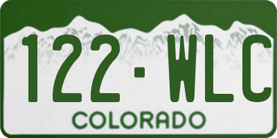 CO license plate 122WLC