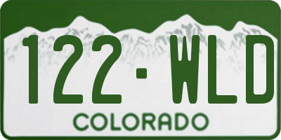 CO license plate 122WLD