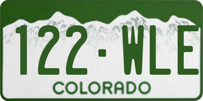 CO license plate 122WLE