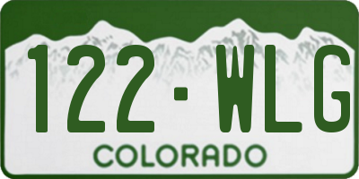 CO license plate 122WLG