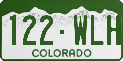 CO license plate 122WLH