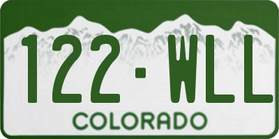 CO license plate 122WLL