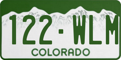 CO license plate 122WLM