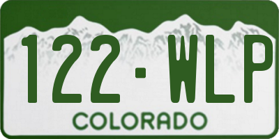 CO license plate 122WLP