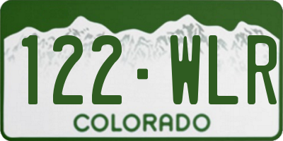 CO license plate 122WLR