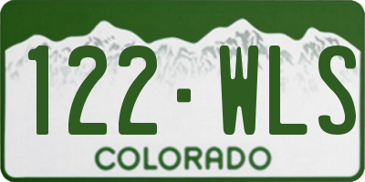 CO license plate 122WLS