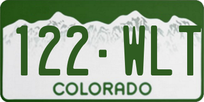 CO license plate 122WLT