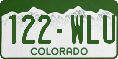 CO license plate 122WLU