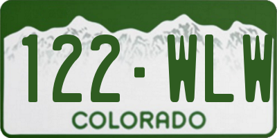 CO license plate 122WLW