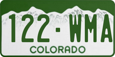 CO license plate 122WMA