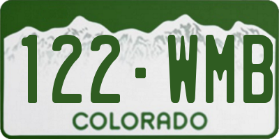 CO license plate 122WMB