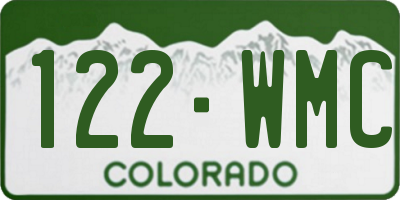 CO license plate 122WMC