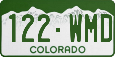 CO license plate 122WMD
