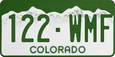 CO license plate 122WMF