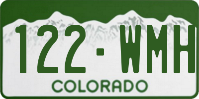 CO license plate 122WMH