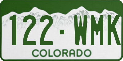 CO license plate 122WMK