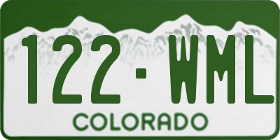 CO license plate 122WML