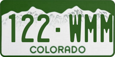 CO license plate 122WMM