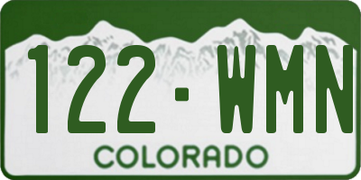 CO license plate 122WMN