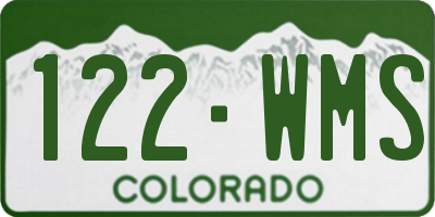 CO license plate 122WMS