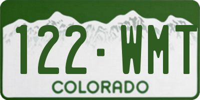 CO license plate 122WMT
