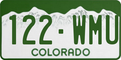 CO license plate 122WMU