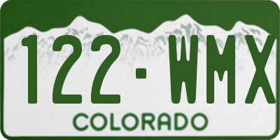 CO license plate 122WMX