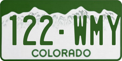 CO license plate 122WMY