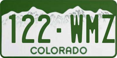 CO license plate 122WMZ