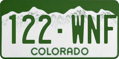 CO license plate 122WNF
