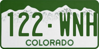 CO license plate 122WNH