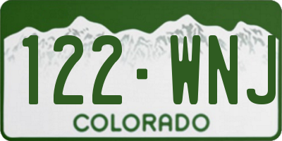 CO license plate 122WNJ