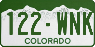 CO license plate 122WNK