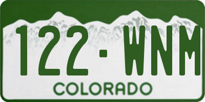 CO license plate 122WNM