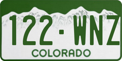 CO license plate 122WNZ