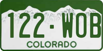 CO license plate 122WOB