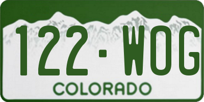 CO license plate 122WOG