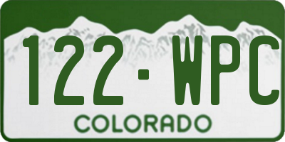 CO license plate 122WPC